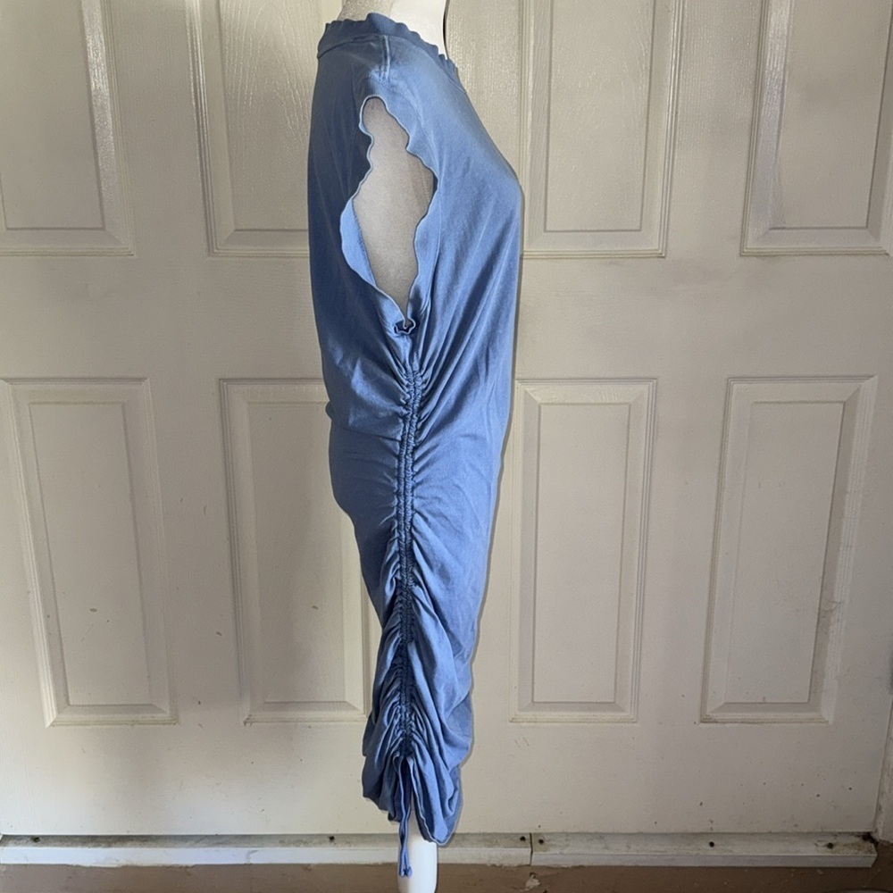 Daily Practice By Anthropologie Light Blue Sleeveless Ruched Dress - Picture 6 of 12